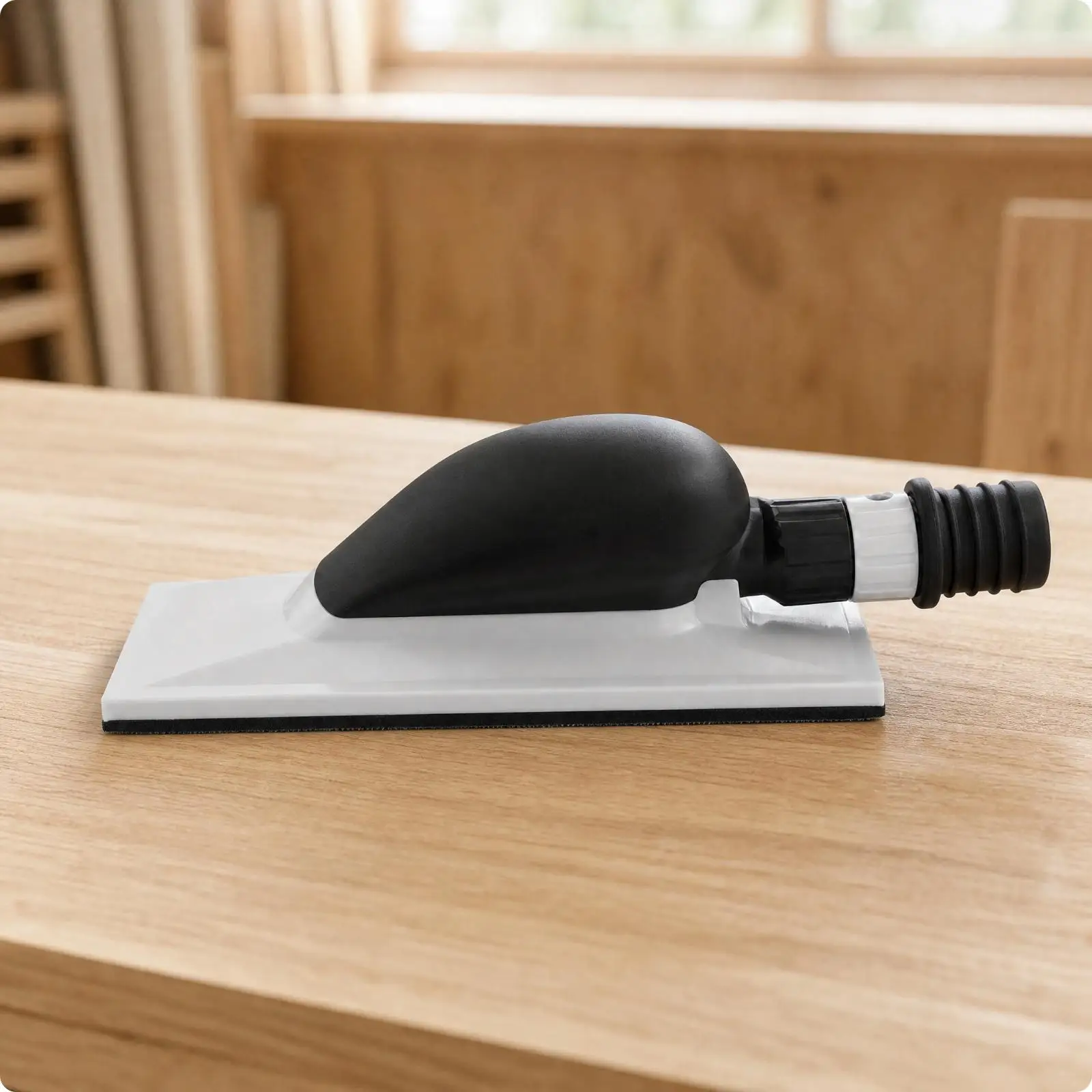 Handheld Vacuum Polishing Pad for Woodworking Sanding Block with Dust Extraction for Workshop Use