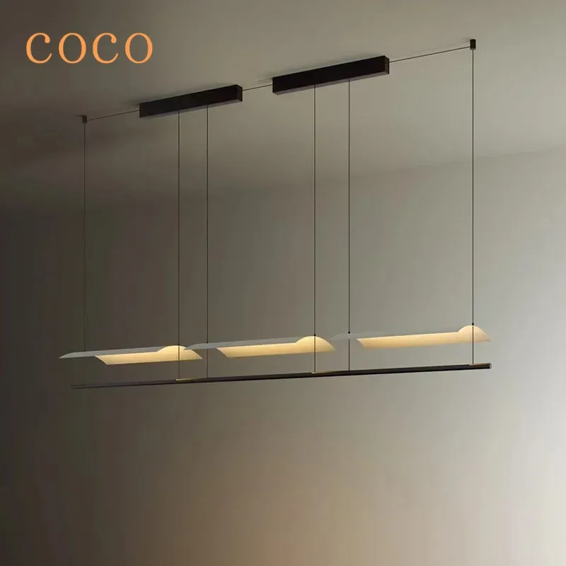 

Modern minimalist style long pendant light LED used for restaurant bar counter, dining table, office home decoration light