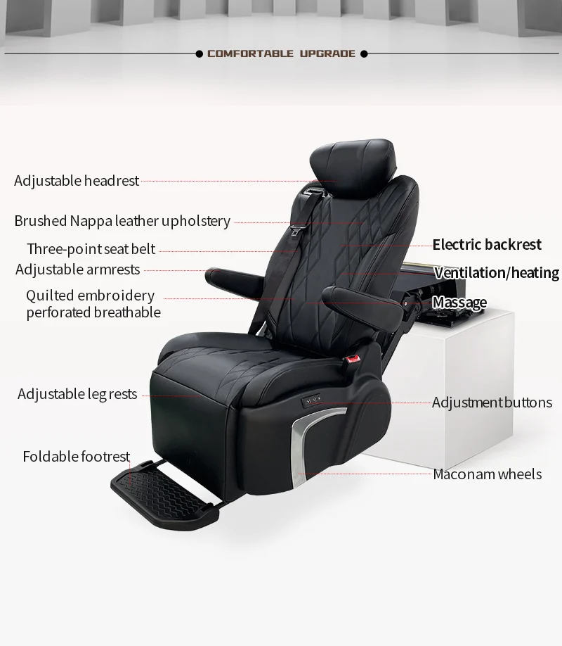 CE EMC Certified Adjustable Leather Vertical Lift Car Seat Disabled Elderly  User Vehicle Transfer Modified SUV Seat