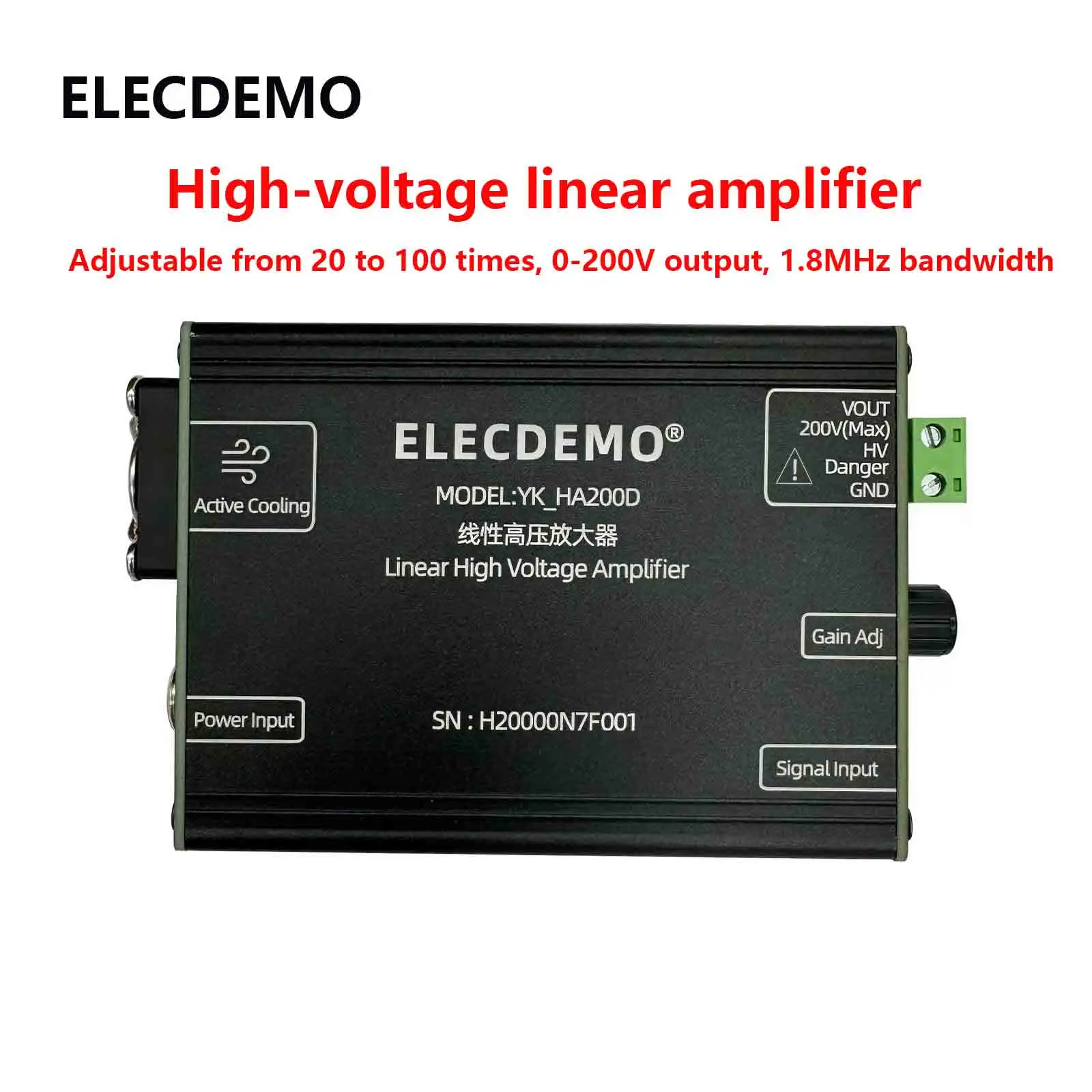 200V High Voltage Linear Power Amplifier Module, PZT Piezo Ultrasonic Transducer Driver, Arbitrary Waveform, High Bandwidth DIY