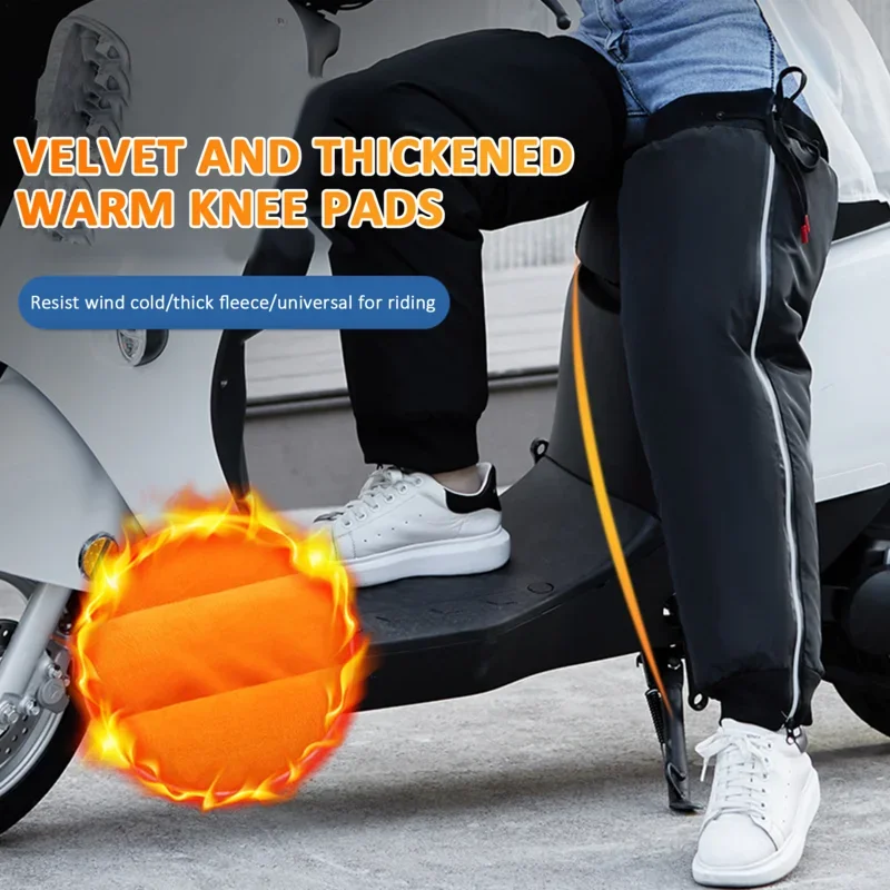 40/60/70cm Winter Motorcycle Knee Brace Thicken Warm Windproof Protection Leg Warmers Fleece Windshield Leg Cover Cycling Guard image 5