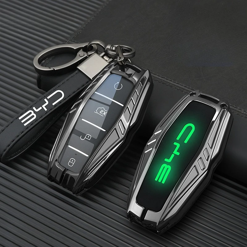 

Zinc Alloy Key Cover Case for BYD Han/Song Pro/Yuan Plus/Qin DMI/Seal/Seagull/Tang/Yuan UP (2023) - Protective Key Fob Shell