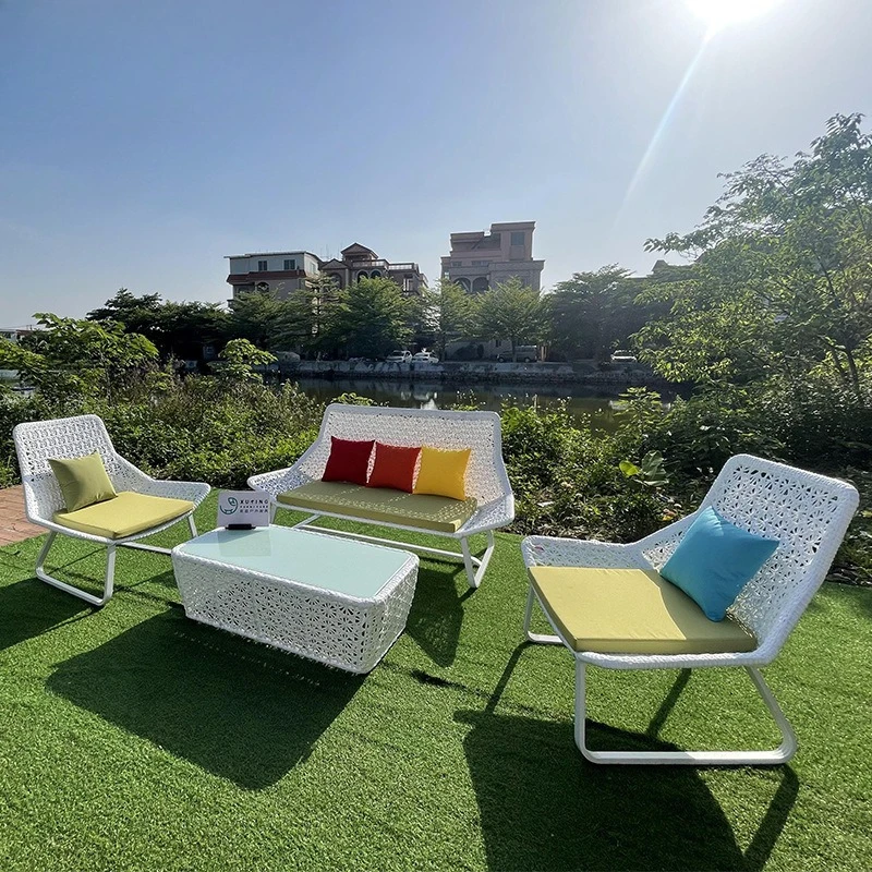 

Balcony small sofa coffee table three-piece rattan sofa living room table and chairs rattan furniture terrace outdoor leisure