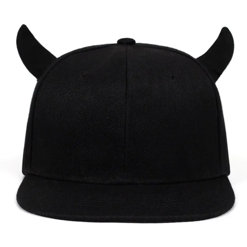 Unisex Horns Snapback Hip-hop Hats Spring and Autumn Outdoor Adjustable Casual Baseball Caps Sunscreen Hat