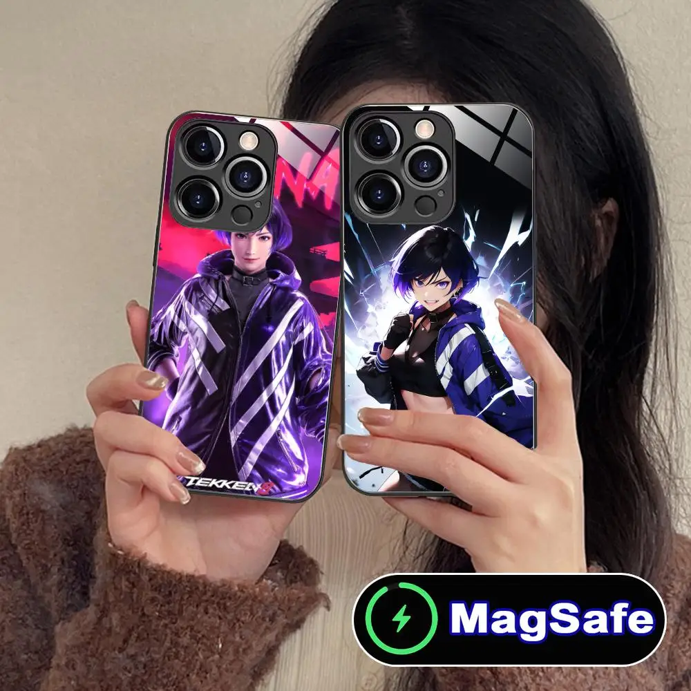 

Чехол для мобильного телефона Tekken Reina для iPhone 16, 15, 14, 13, 12, 11 Pro Max Plus Mini MagSafe, стеклянный цвет, защитные мобильные телефоны, красивые