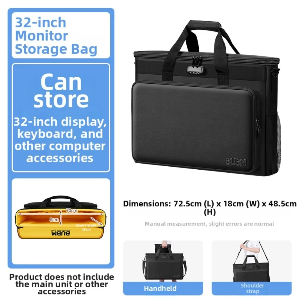 

Shockproof Computer Monitor Storage Bag Wear Resistant with Password Lock Laptop Keyboard Organizer Large Capacity