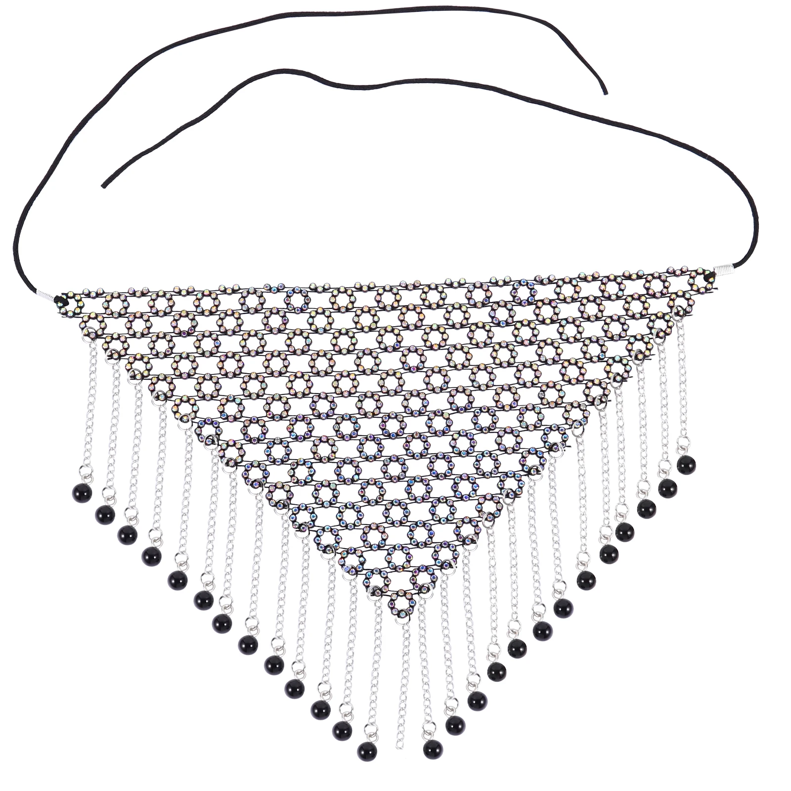 

Rhinestone Tassel Jewelry Face Jewelry Reticulated Veil Metal Rhinestones Party Reticulated Mask Dance Performance Hat
