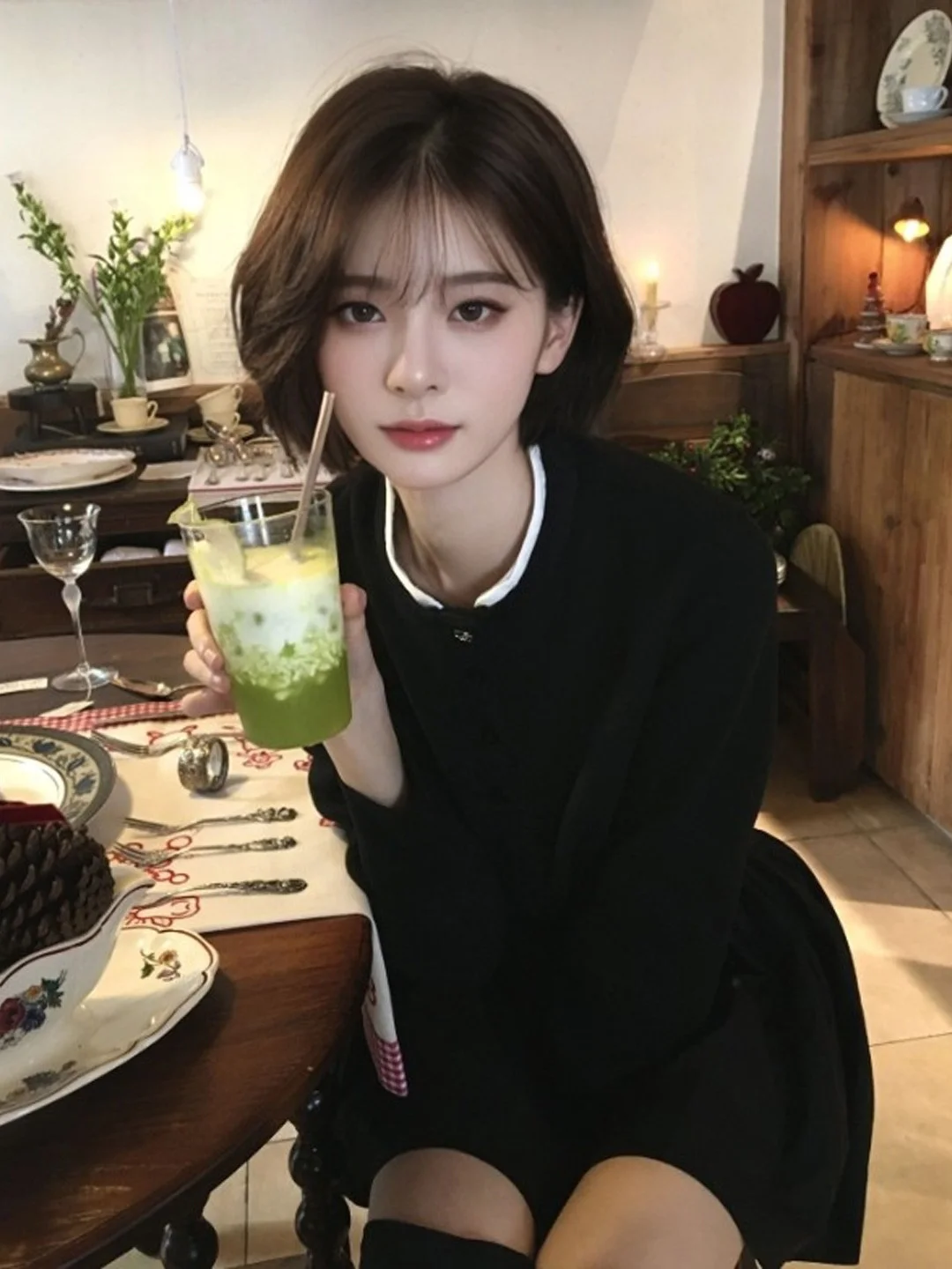 

Korean Style Knitted Sweater And Skirt Two-Piece Set Youthful Spring Collection Comfortable Long Sleeve round Neck
