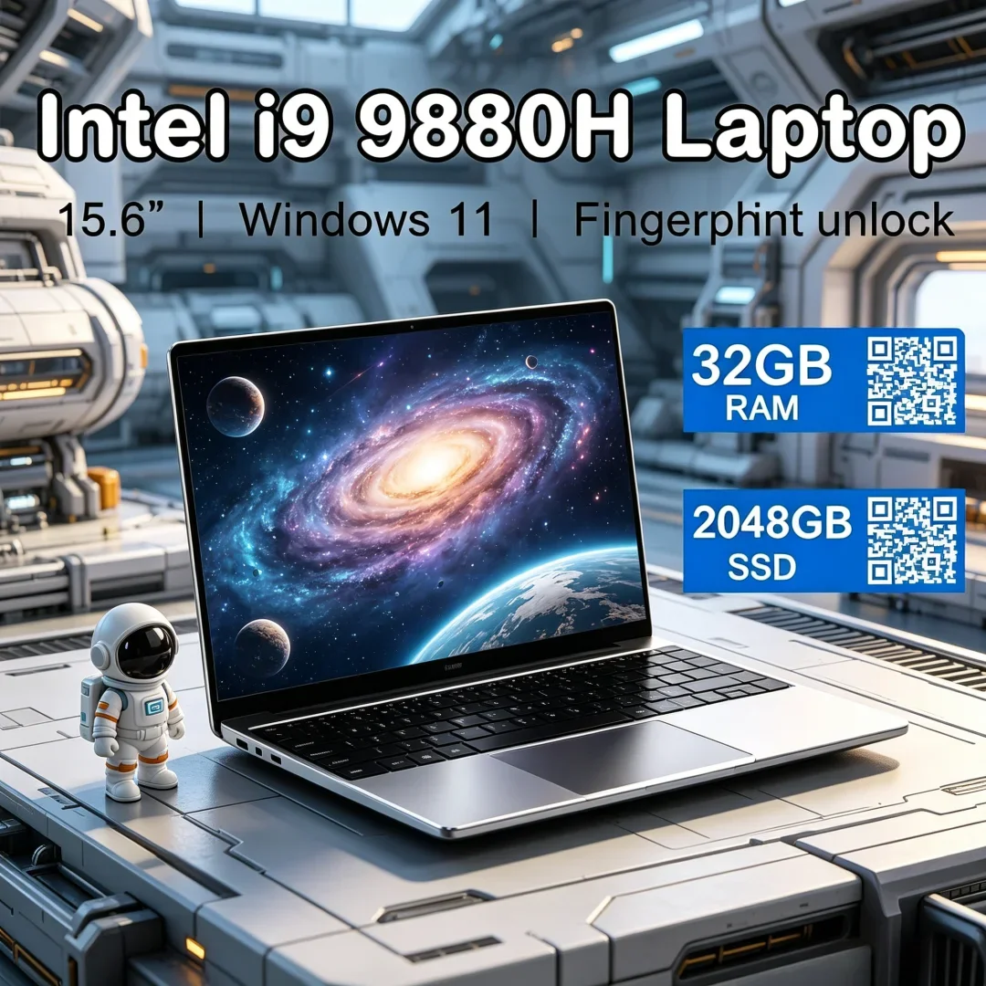 

2026 Resplendent 15.6 " Laptop Intel Core I9-9880H 32GB RAM 2TB SSD Seraphic Hyperslim Gaming Laptop 1920*1080 Windows