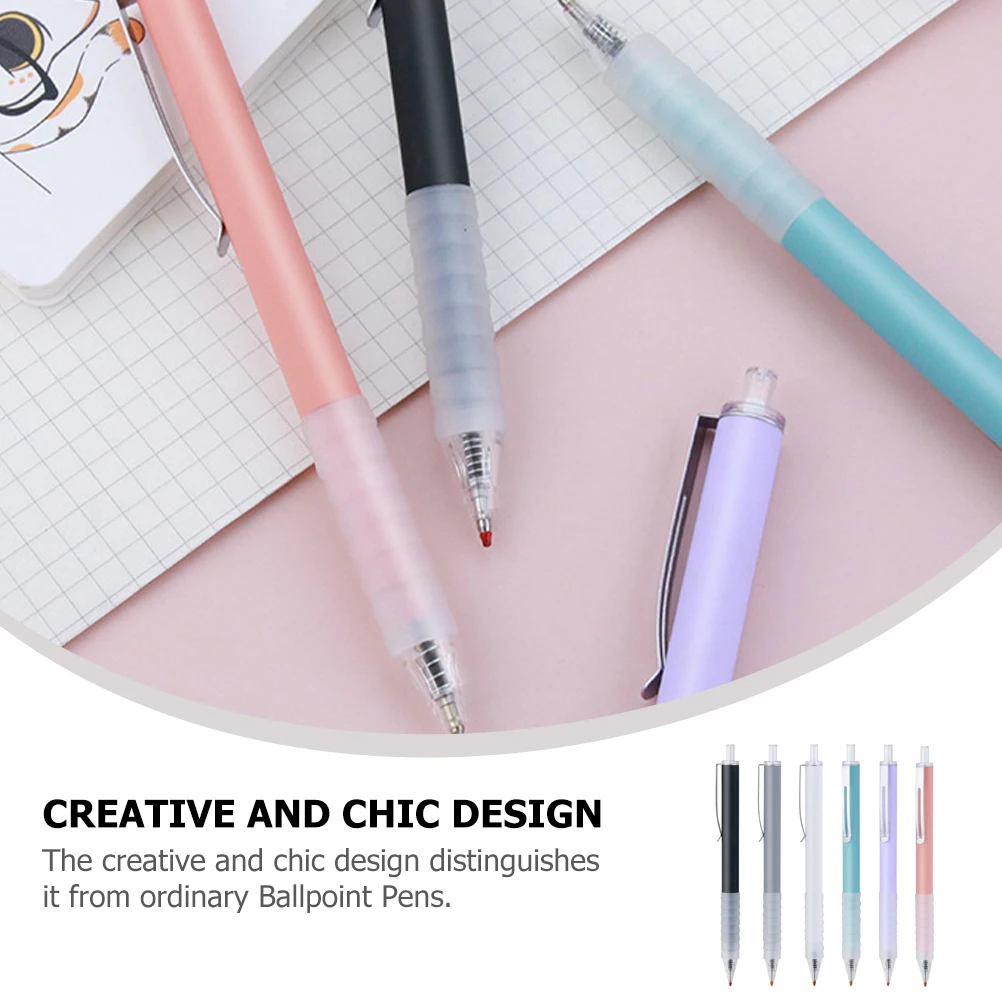 

6 Pcs Press The Pen Ballpoint Pens School Product for Fountain Plastic Medium Student