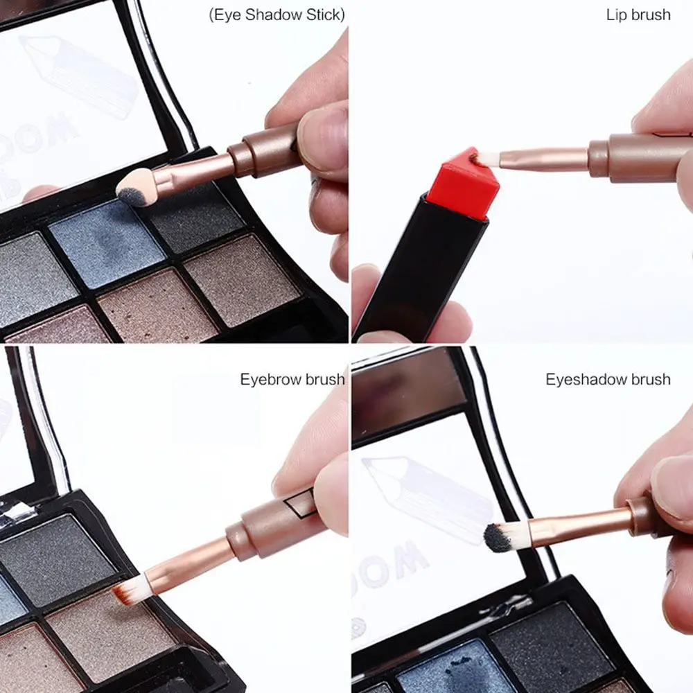 Portable Cosmetic Tools Retractable Travel Eyeliner Brush Makeup Brush Eye Shadow Brush Lip Brush