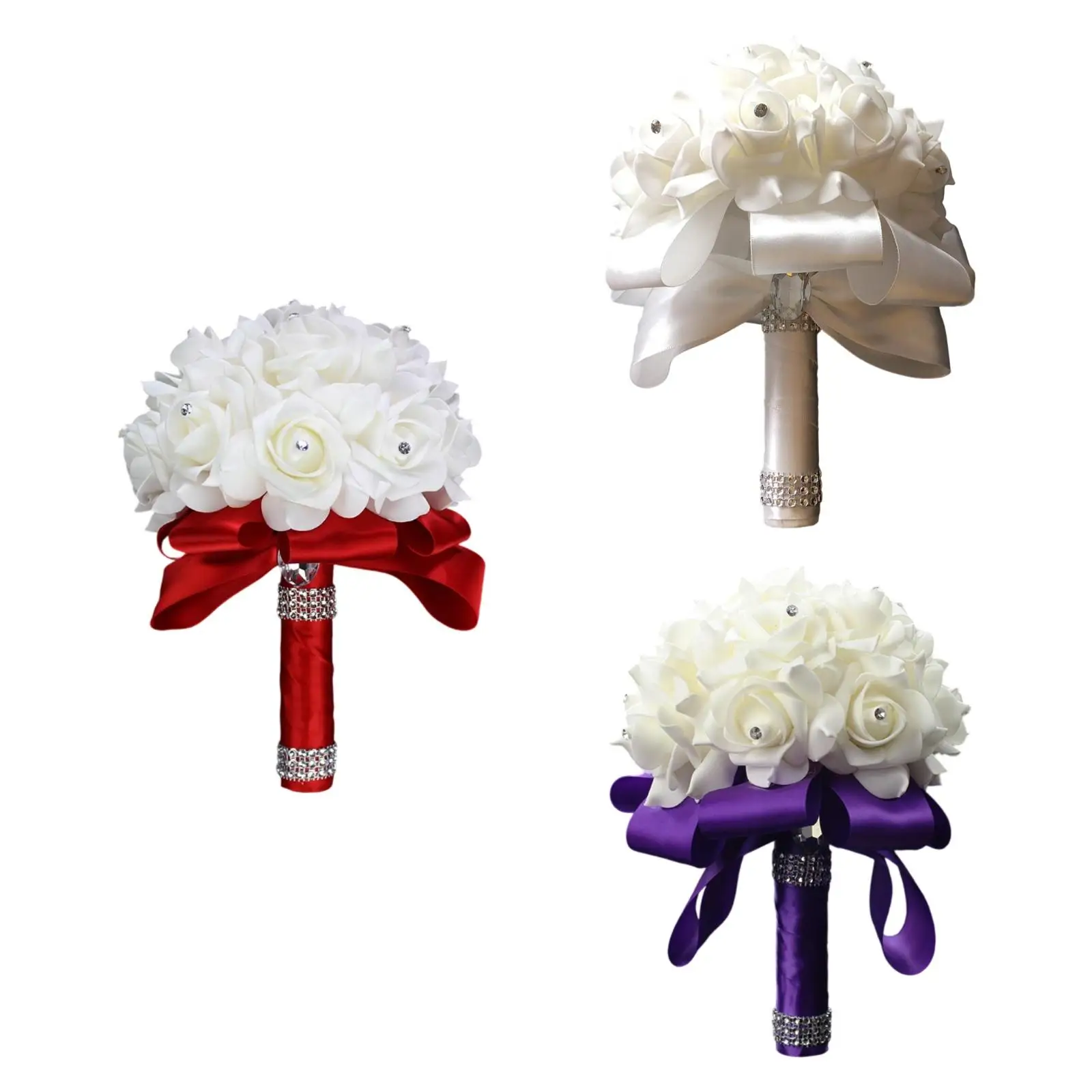 

Bride Holding Bouquet Tossing Bouquet Wedding Hand Flower Artificial Silk Flower for Ceremony