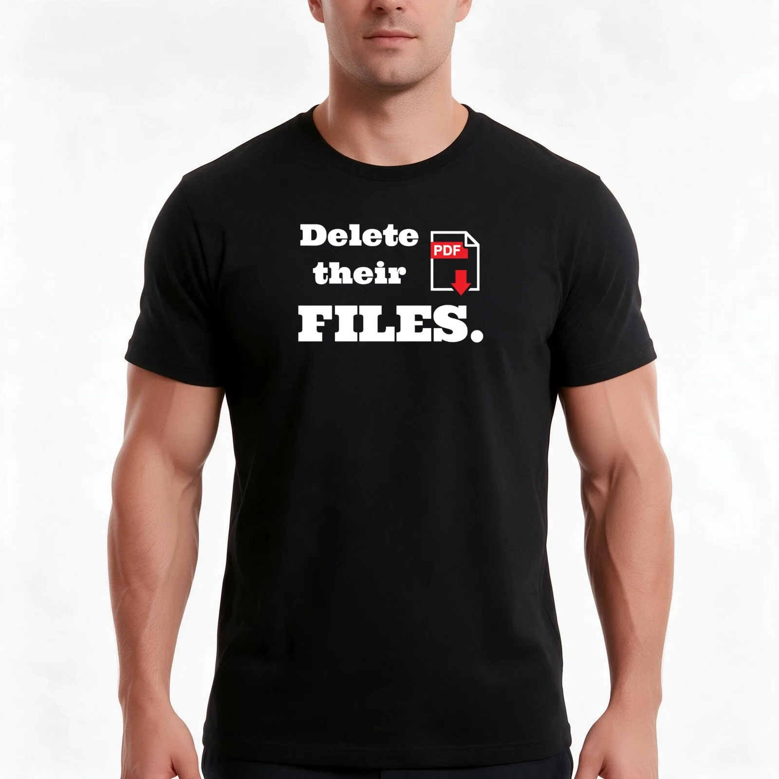 Delete their files T-Shirt Summer Casual Cotton Tee Oversized Streetwear Tops Vintage Graphic Print Loose Fit Short Sleeve