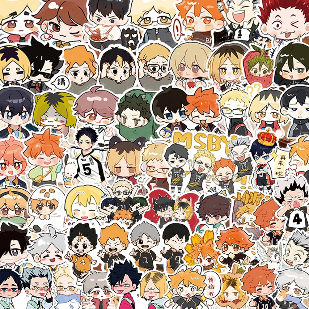 

10/30/75pcs Cute Haikyuu!! Volleyball Anime Stickers Hinata Shoyo Cartoon Decals DIY Motorcycle Helmet Notebook Cool Sticker Toy