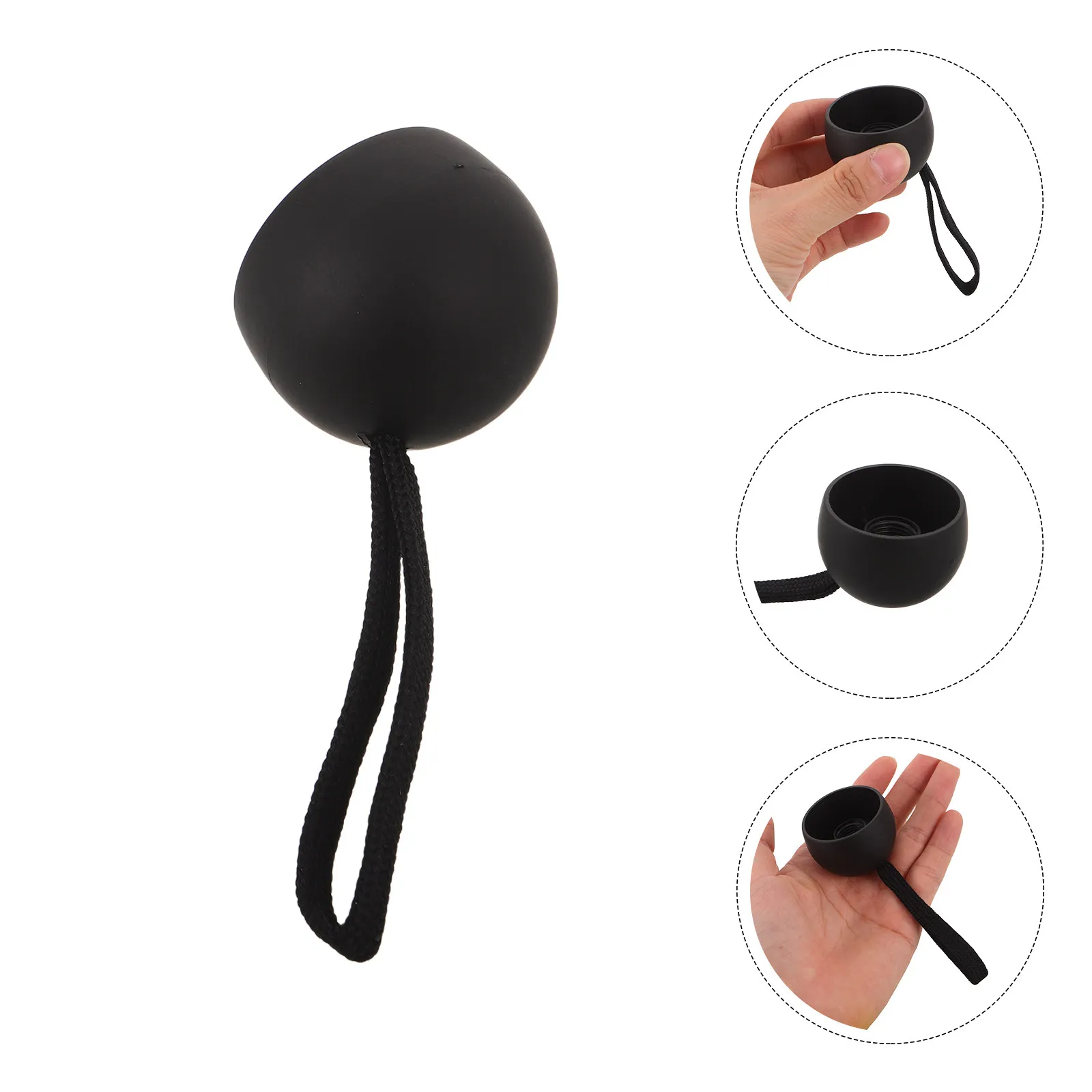 2Pcs Umbrella Handle Replacement Black Plastic Folding Handle Grip Semi-Round Ergonomic Travel Umbrella 13-14Mm Thread Easy