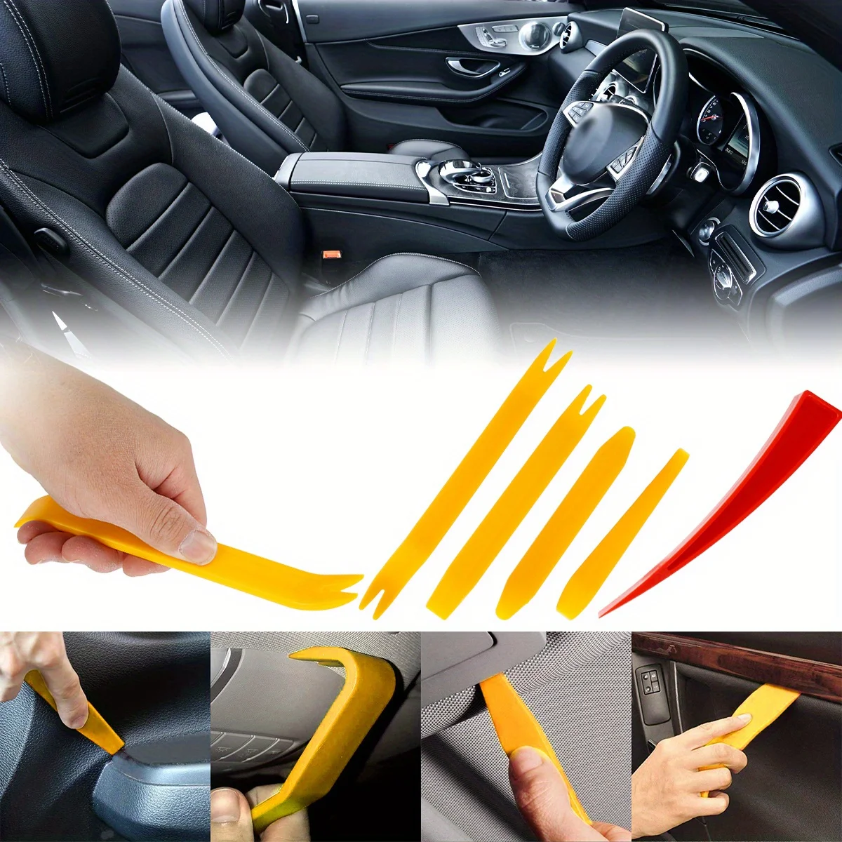 18Pcs Car Tool Car Window Door Key Anti Lost Kit Inflatable Air Pump Air Wedge Non Marring Wedge with Long Reach Grabber for Car