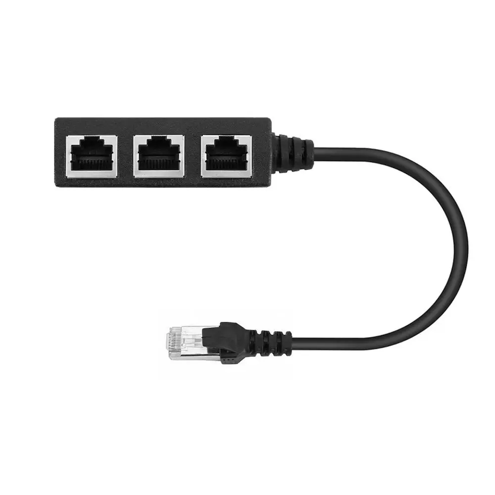 RJ45 1 Male to 3 Female Socket Port LAN Ethernet Network Splitter Stable Transmission Network Lead Extender Extension Cable