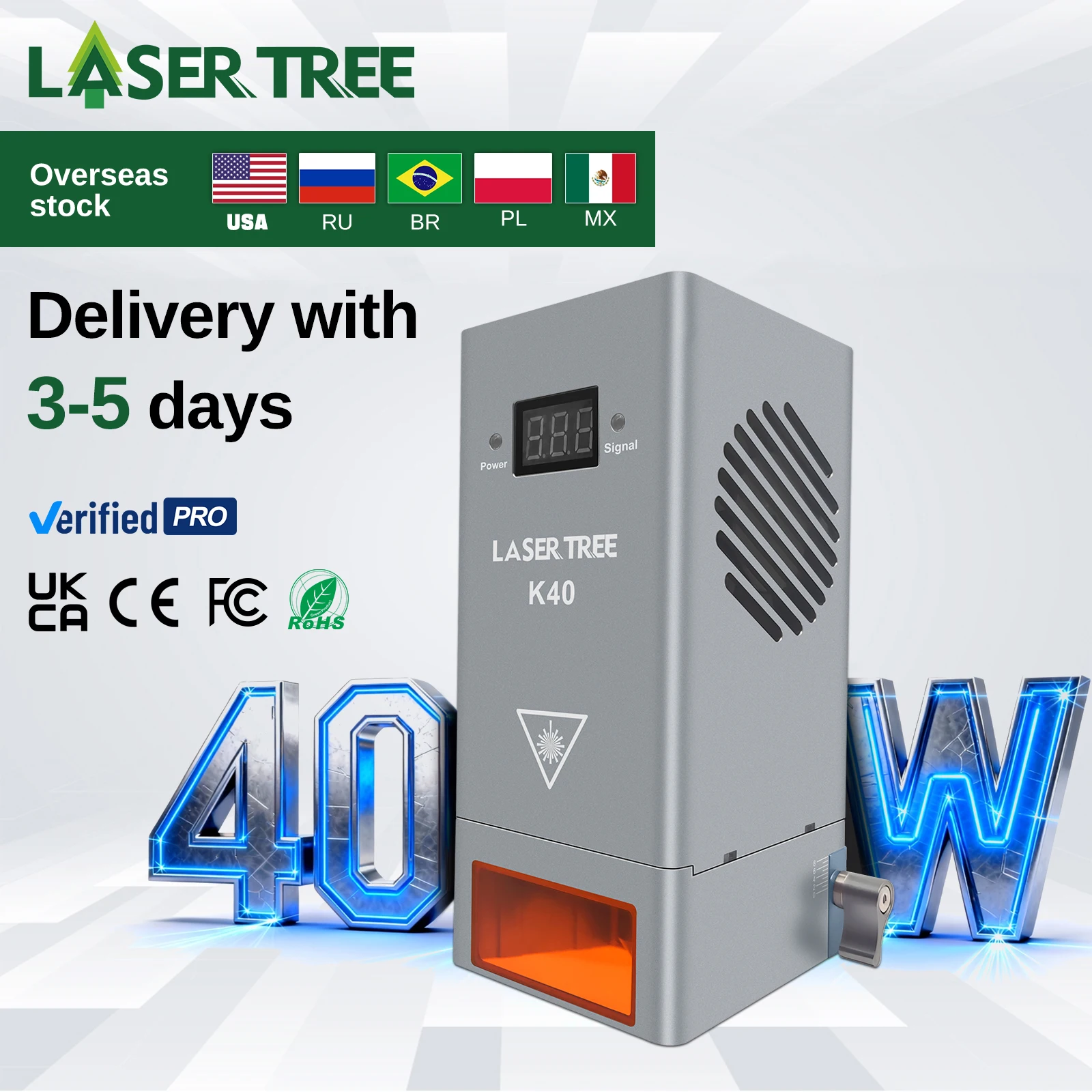 

TREE 40W High Power Metal CNC Engraving Module DIY Wood Diode Lazer Cutting Head With Air Assist For Plastic Leather