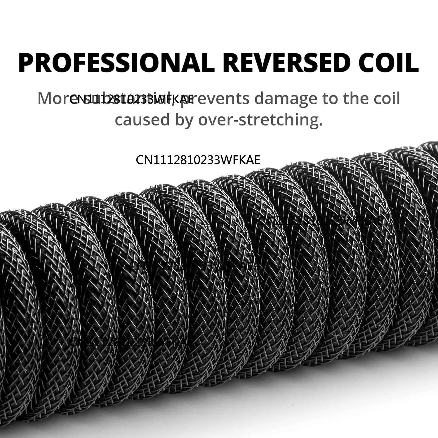 Coiled USB-C Cable, Detachable Metal Aviator, 1.5M Double-Sleeved Braided, USB-A to USB-C Cord for Mechanical Gaming Keyboard