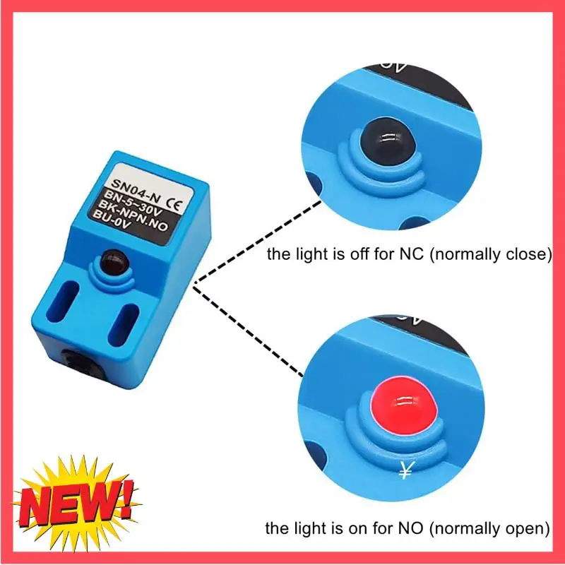 

B17C Inductive Proximity Sensor SN04-N Normally Open Detection Approach Switch NPN NO With Bracket (Blue, 4 Pack)