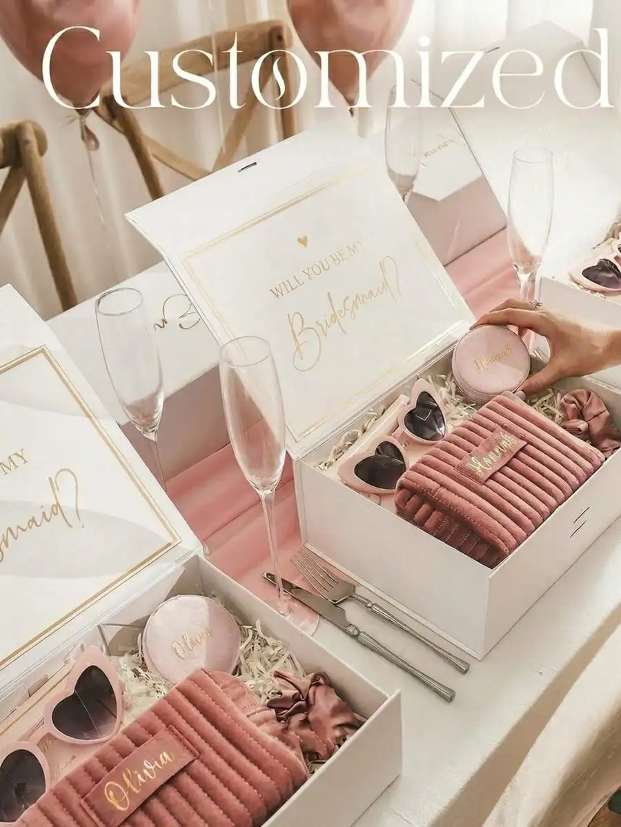 Personalized Bridesmaid Proposal Box Set Tailored Fit Anniversary Birthday Wedding Bridesmaid Gift Box Ready To Gift