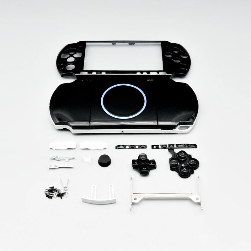 Full Housing Shell Case Replacement Set for PSP3000 Console, Repair Parts Kit with Faceplate, Compatible with 09G Motherboard