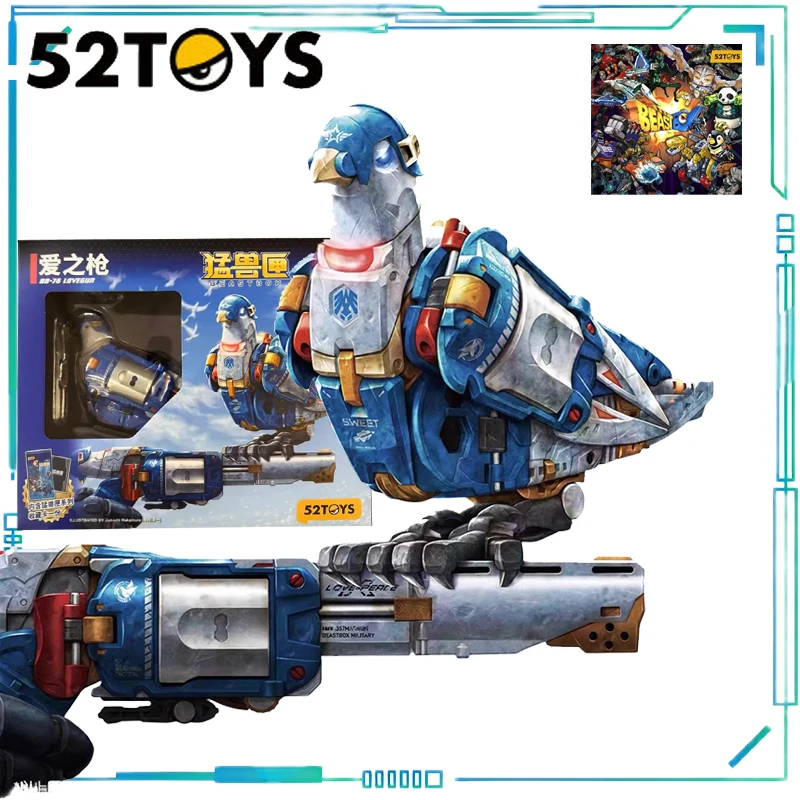 

52TOYS Genuine BEASTBOX Series Love Gun and Peace Dove Transformable Toy Movable Model Mecha Animal Trend Figurine Ornament