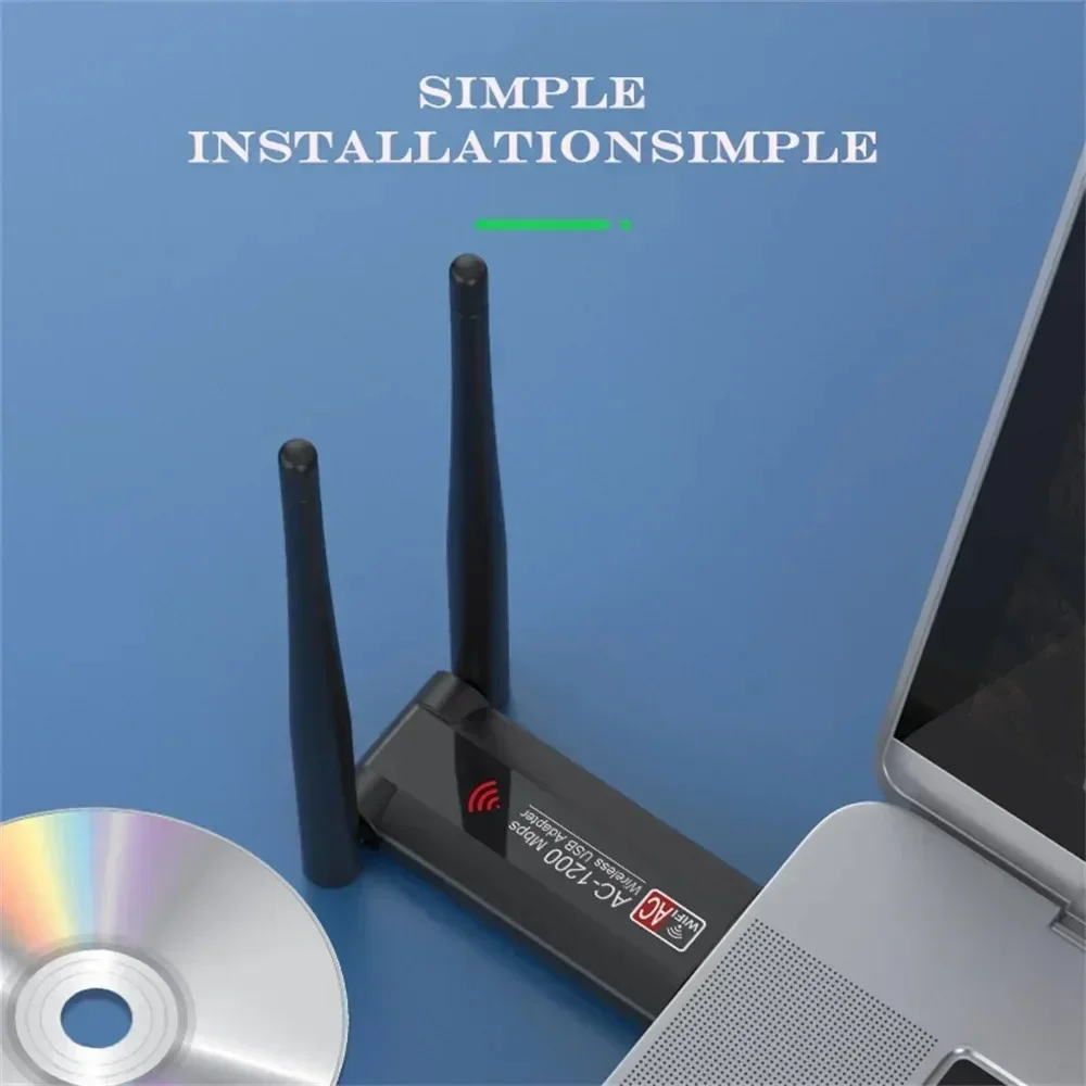 

AC1200 Беспроводной Wlan Lan USB3.0 Wi-Fi USB-адаптер Dongle двухдиапазонный 802.11ac с антенной для настольного ноутбука RTL8812