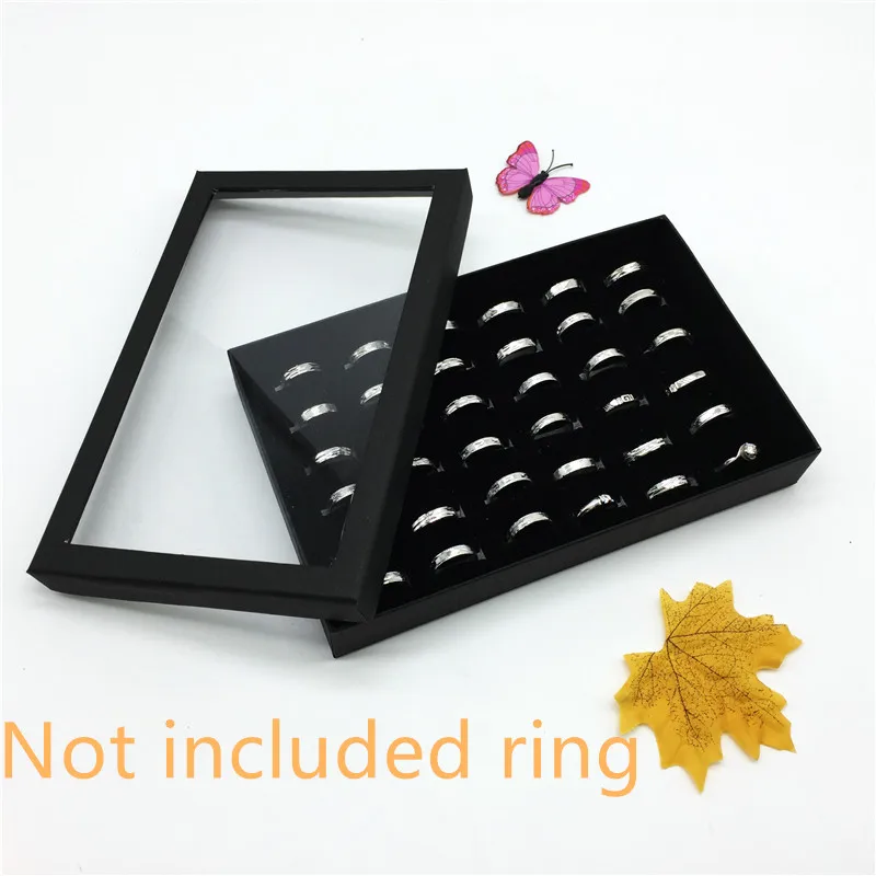 

Earrings Jewelry Ring Display Holder Organizer Case Practical Show Case Transparent 36 Slots Earring Velvet Tray Storage Box New