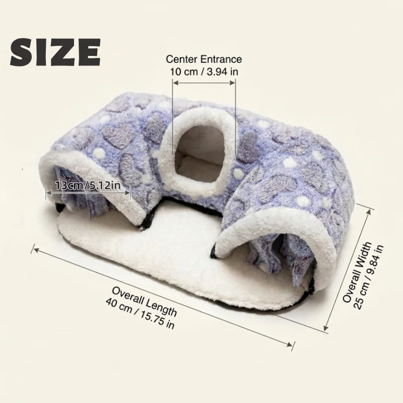 Guinea Pig Tunnel, Small Animal Hidden Tube Toy Comfortable Plush Tunnel, Suitable for Guinea Pigs and Small Pets view 3