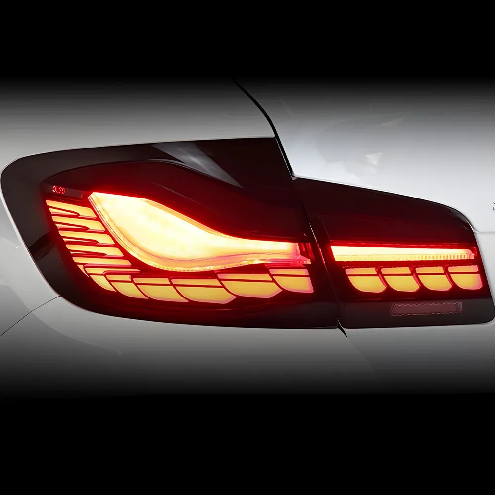 For BMW 5 Series F10 F18 525i 530i 535i 2010-2017 LED Car Taillights Assembly Upgrade Dragon Scale Taillight Tools Accessories