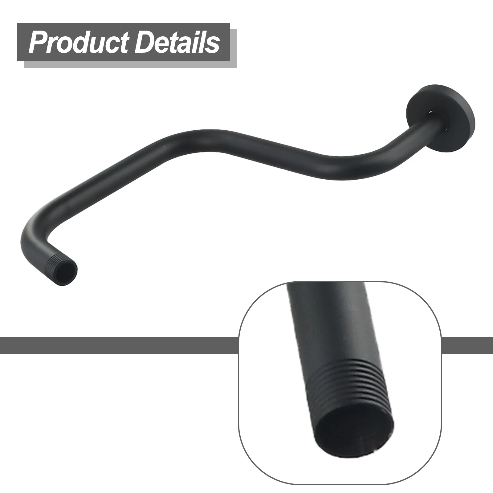 13inch Silver Shower Bracket With Flange Ceiling Mount Shower Head Extension Easy Installation  Resistant To Leaks