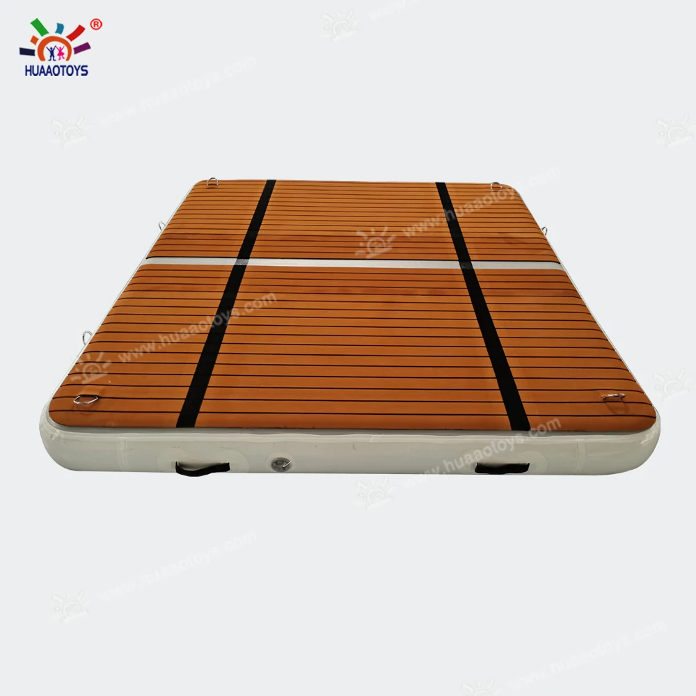 Inflatable Water Mats Floating Teak Platform With Ladder Float Island Manufacture