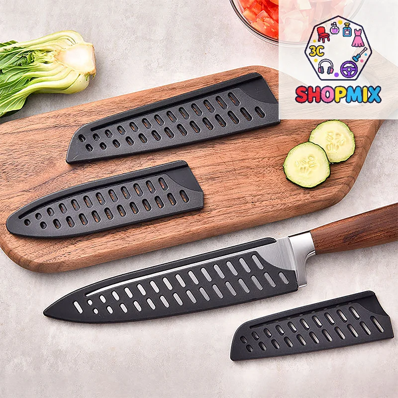 Kitchen Knife Sheath Black Plastic Knife Covers Knife Blade Protector Cover Edge Guards Case Boning Fruit Bread Chef Knife Tool