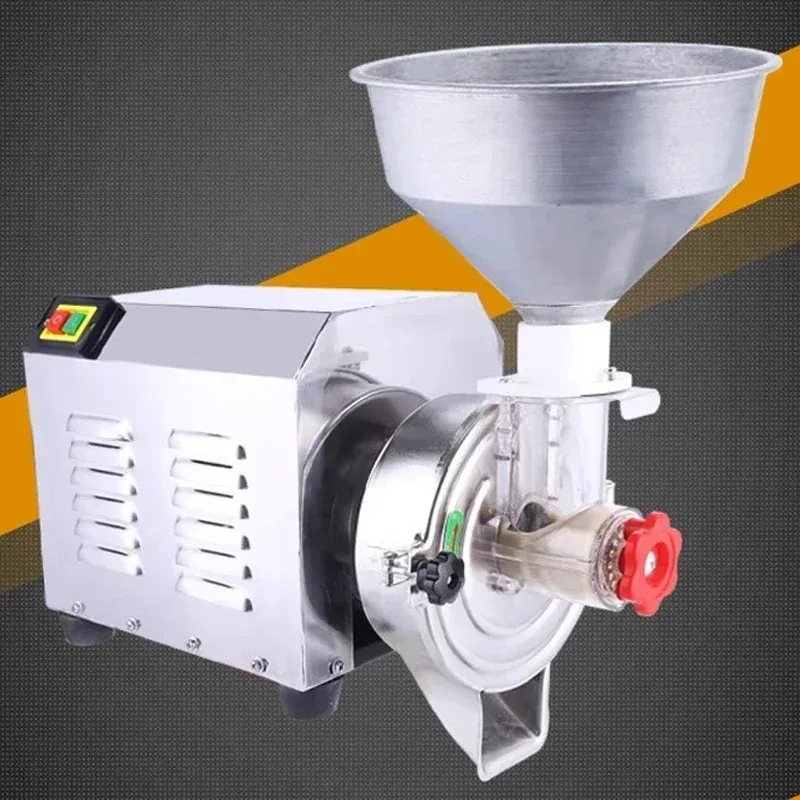 Commercial 2200W Stainless Steel Grain Grinder Soybean Milk Rice Paste Maker 60kg/h High Capacity for Business Use