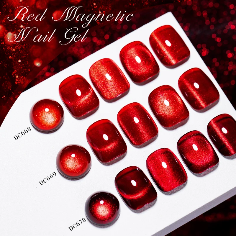 7 ml Red Cat Magnetischer Gel-Nagellack mit Juweleffekt, semi-permanent, Soak Off UV-LED-Gel-Lack, Nagelkunst, Maniküre, DIY-Nagelzubehör