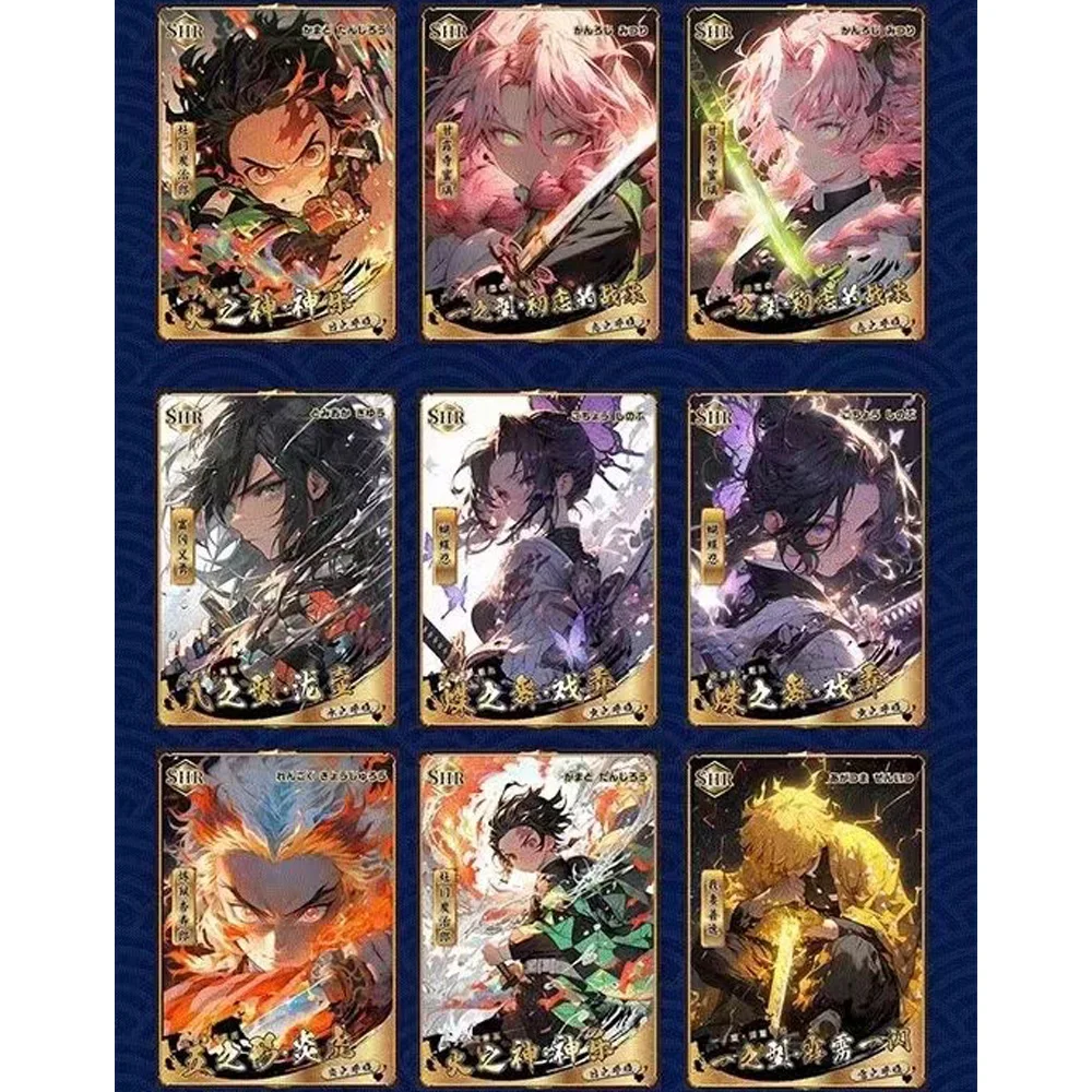 New Demon Slayer Cards Collections Booster Box Japanese Anime Game Child Kimetsu No Yaiba Collectibles Birthday Hobby Gifts