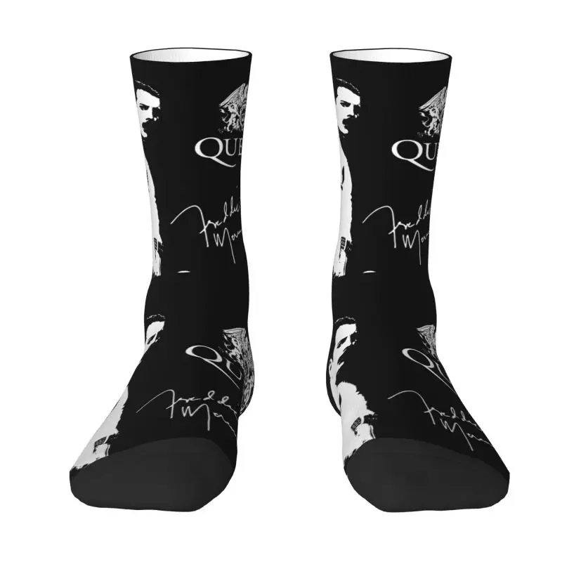 Band Queen Freddie Mercury Mens Crew Socks Unisex Novelty Rock Singer Spring Summer Autumn Winter Dress Socks