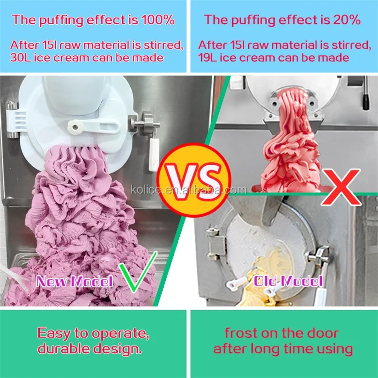 معدات صانع الآيس كريم الصلبة التجارية / آلة الآيس كريم الصلبة جيلاتو / آلة الآيس كريم الصلبة مع CE ETL
