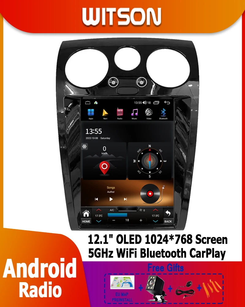 

WITSON Tesla Vertical Screen Android car radio For Bentley Flying Spur Continental 2004-2012 car navigation GPS 12.1" auto radio