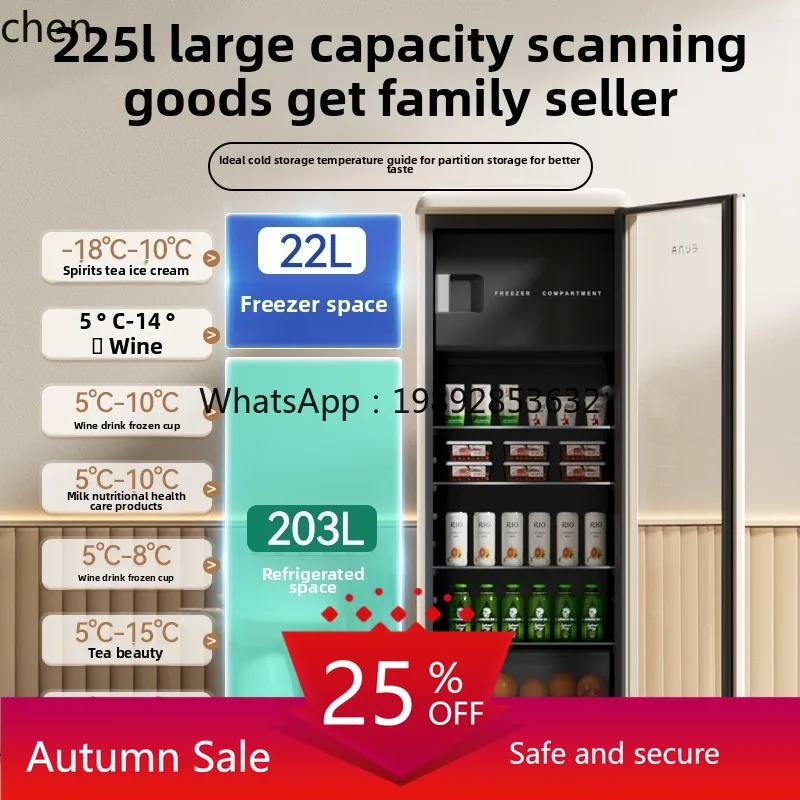 

living wine cabinet high-end office transparent refrigerated fresh-keeping beverage cabinet double temperature refrigerator