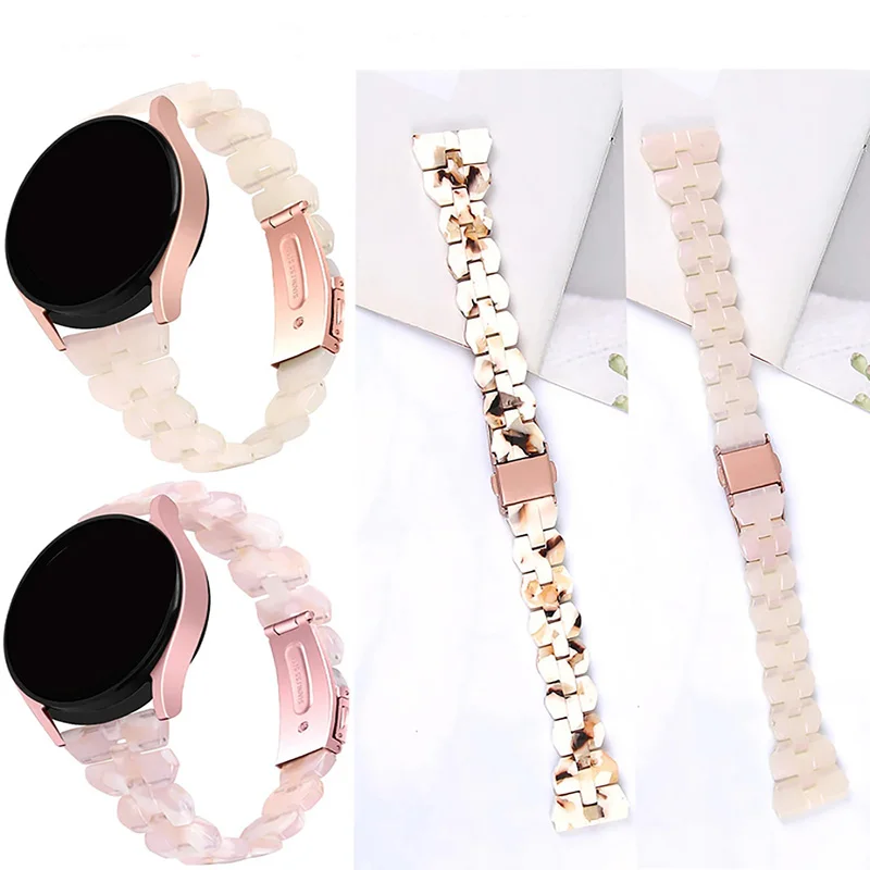For Samsung Galaxy Watch 5 Pro 45mm Watch 7/6/5/4 40mm 44mm Bracelet Wristband Watch 6/4Classic 43mm 47mm 42mm 46mm Resin Strap