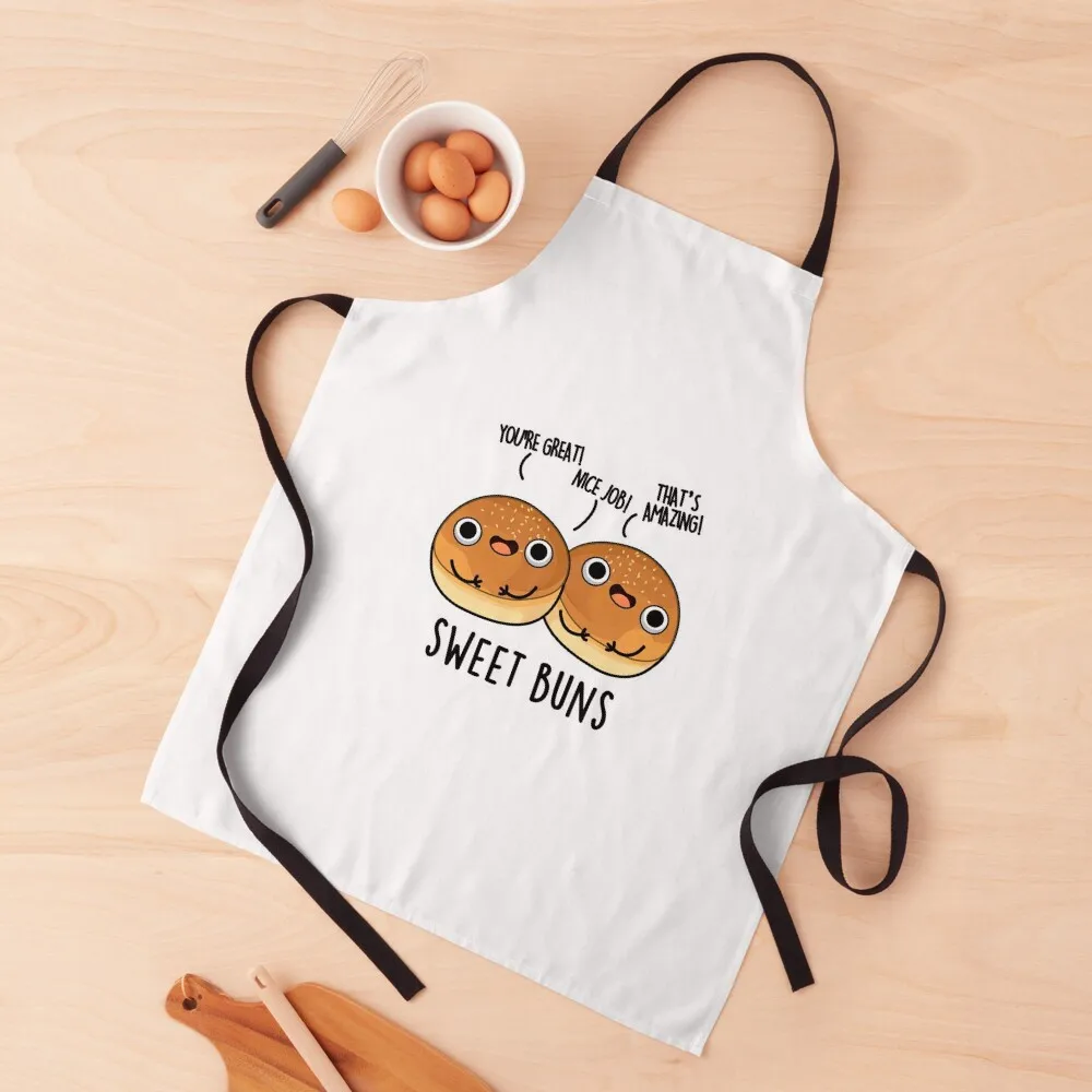 

Sweet Buns Funny Baking Puns Apron Home Cleaning barber men Restaurant Kitchen Equipment barber uniform Apron