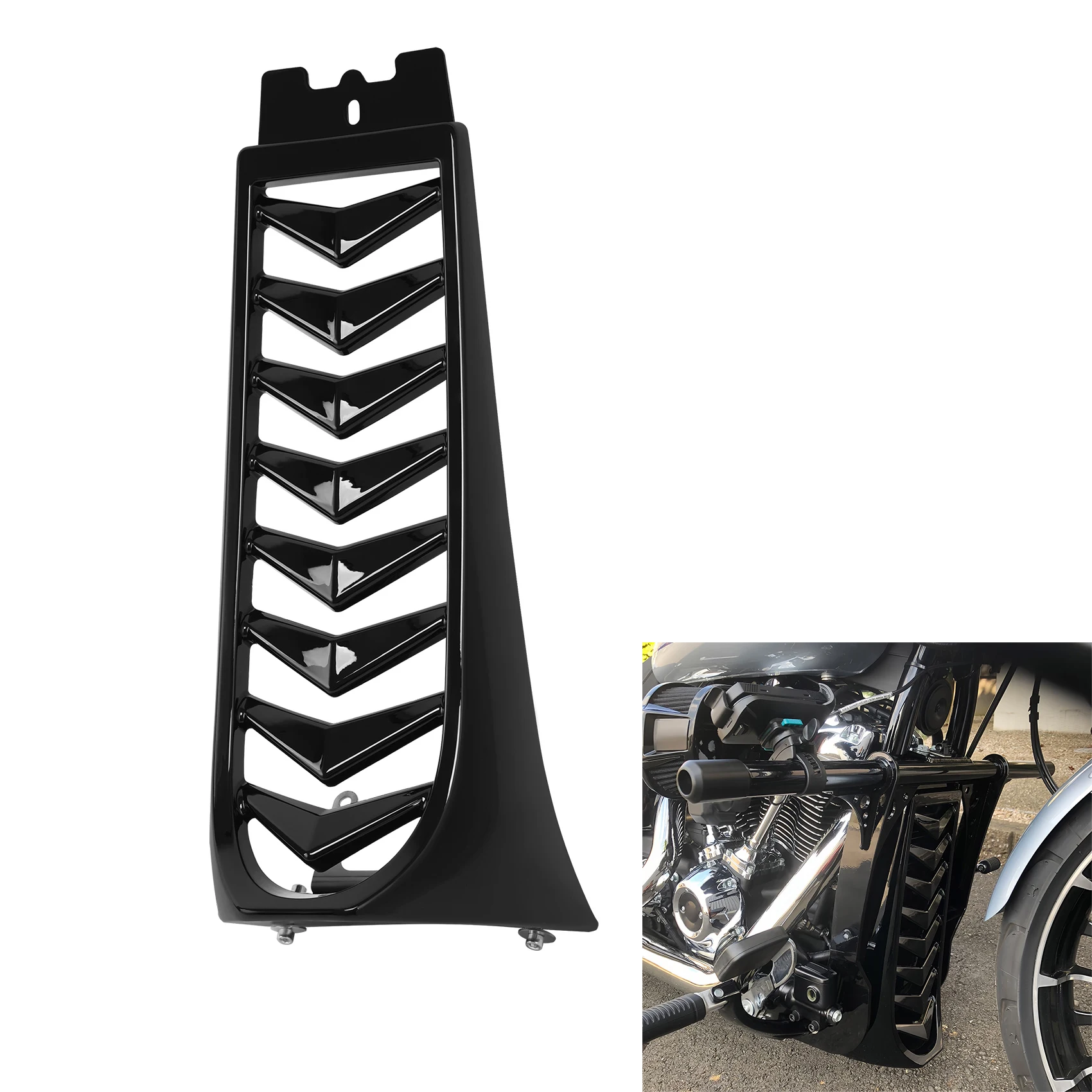 

Black Chin Fairing Spoiler Lower Radiator Cover Fit For Harley Softail Street Bob Breakout Fat Bob 2018-2023 Motorcycle