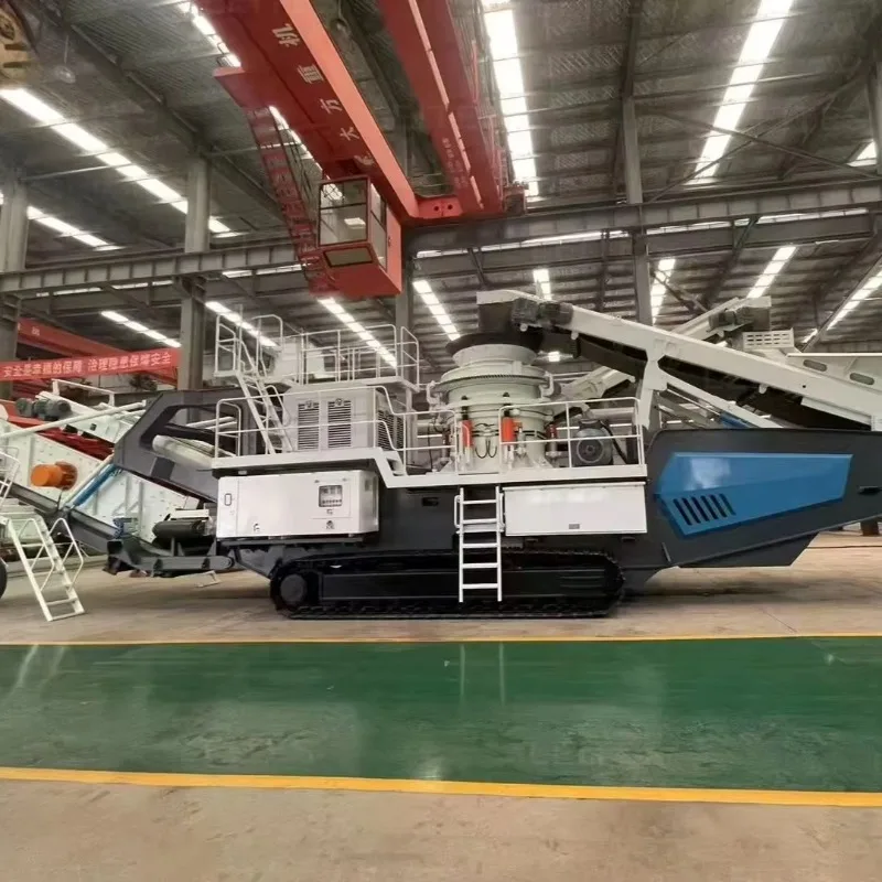 CustomizePortable Stone Crusher Mobile Gravel Station Steel Cone Crusher for Construction and Manufacturing Ore Machine for Sale