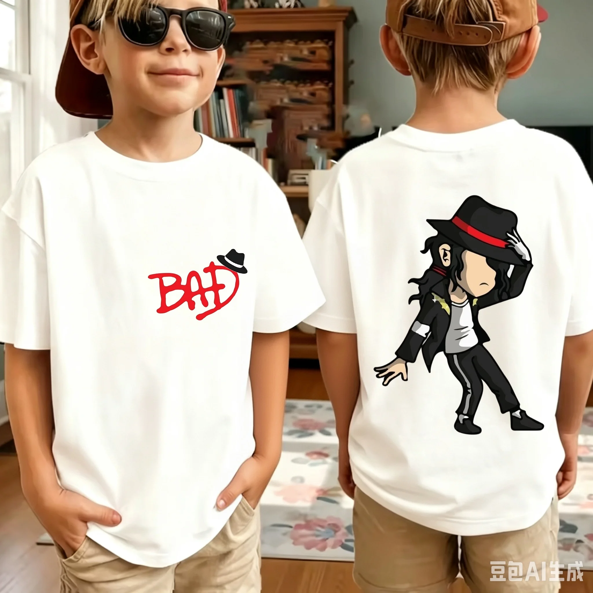 2026 Neues King of Pop Michael Jackson Kinder-T-Shirt, Cartoon-Baumwoll-Oberteile, MJ-T-Shirts für Jungen und Mädchen, Geburtstagsgeschenk – Detail 2