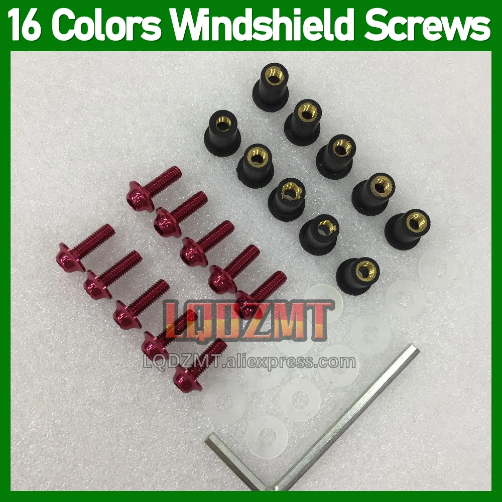 31pcs Moto Body Windshield Bolts For KAWASAKI NINJA ZZR250 ZZR-250 90 91 92 93 94 95 96 97 98 99 90-99 Windscreen Nuts Screws