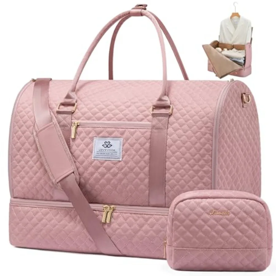 

Convertible Garment Bag for Travel with Shoe Pouch, Carry On Garment Duffel Bag with Toiletry Bag, 2 in 1 Hanging Suitcase Suit