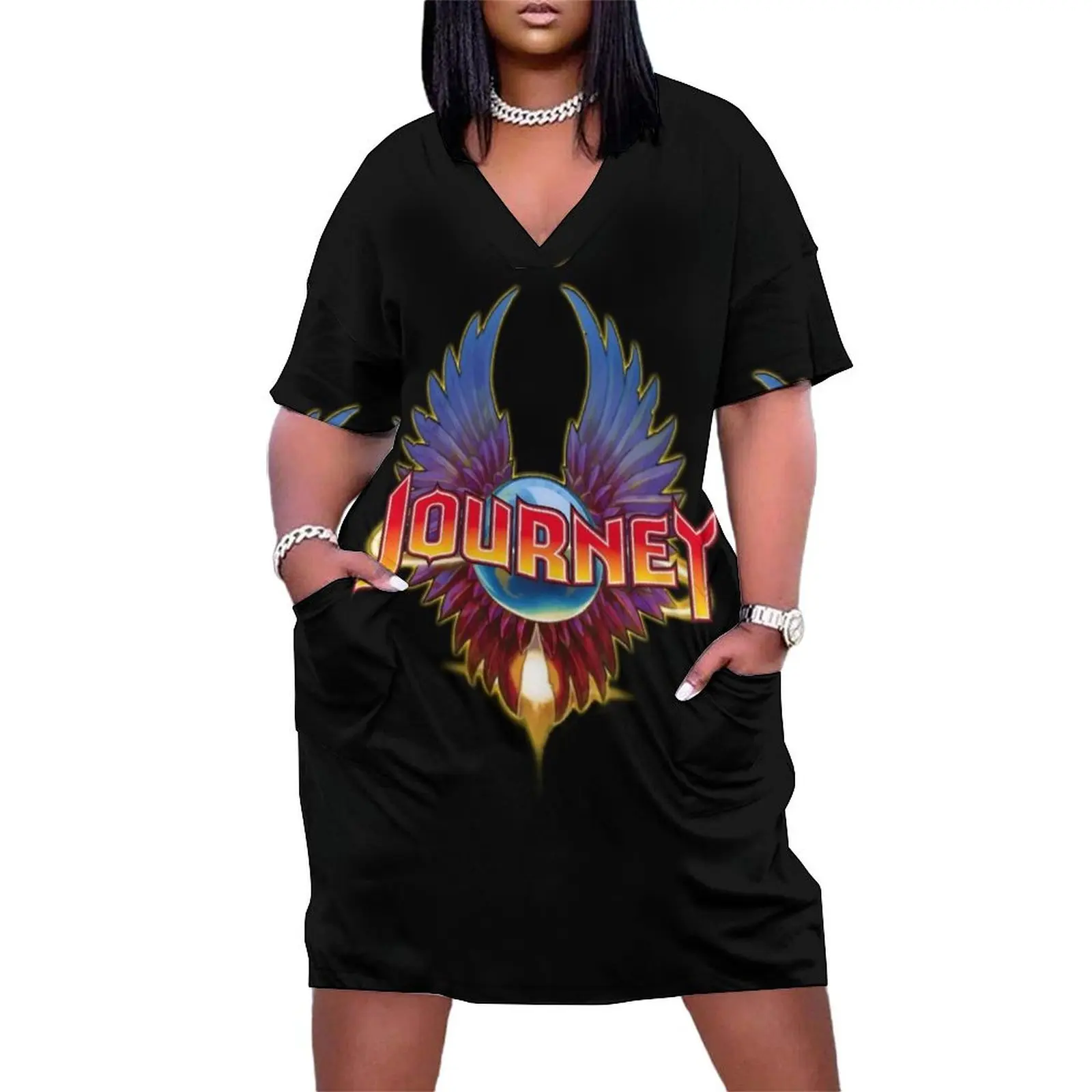 technology investment design <journey band,journey music,journey band,journey music> Loose Pocket Dress