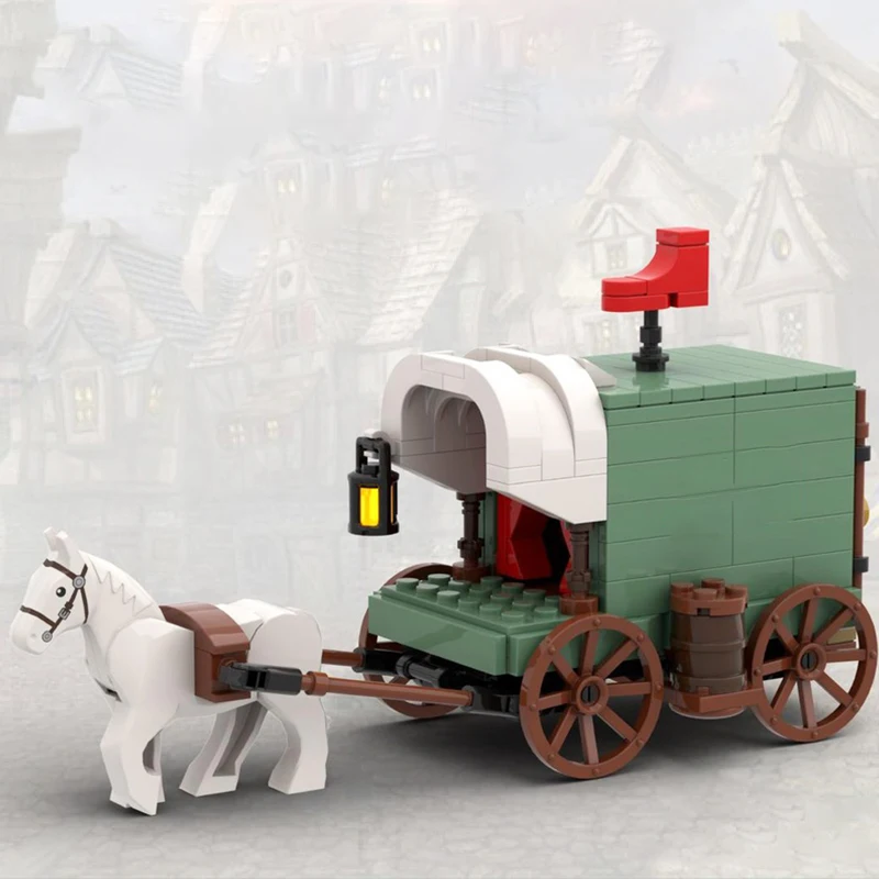 

Новинка, 548 шт., MOC, Европейский средневековый замок, Cobbler wagon, модель «сделай сам», креативные идеи, детская игрушка, подарок на день рождения, строительные блоки